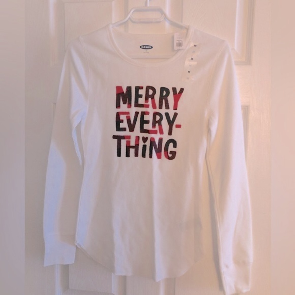 Old Navy Merry Everything Thermal T-shirt NWT